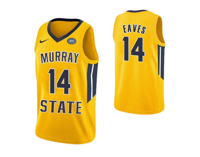 Murray State Racers #14 Jaiveon Eaves Authentic College Basketball Jersey Yellow