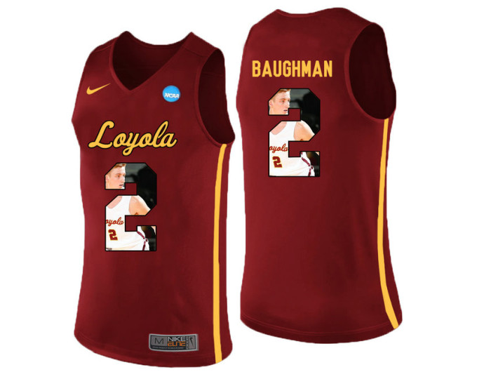 Youth Loyola (Chi) Ramblers #2 Jake Baughman Authentic College Basketball Jersey Red