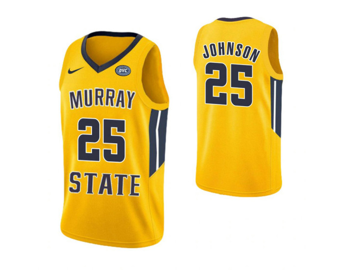 Murray State Racers #25 Jalen Johnson Replica College Basketball Jersey Yellow