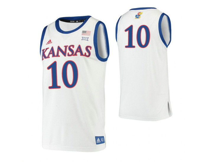 Kansas Jayhawks #10 Jalen Wilson White Replica College Basketball Jersey
