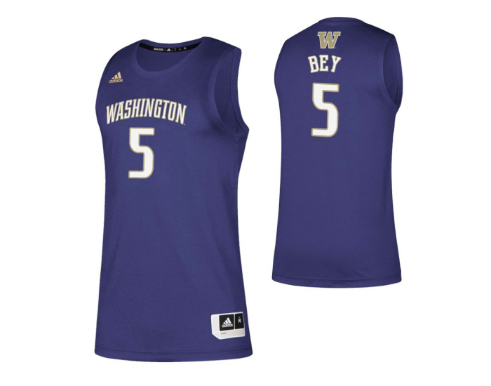 Washington Huskies 5 Jamal Bey Authentic College Basketball Jersey Purple