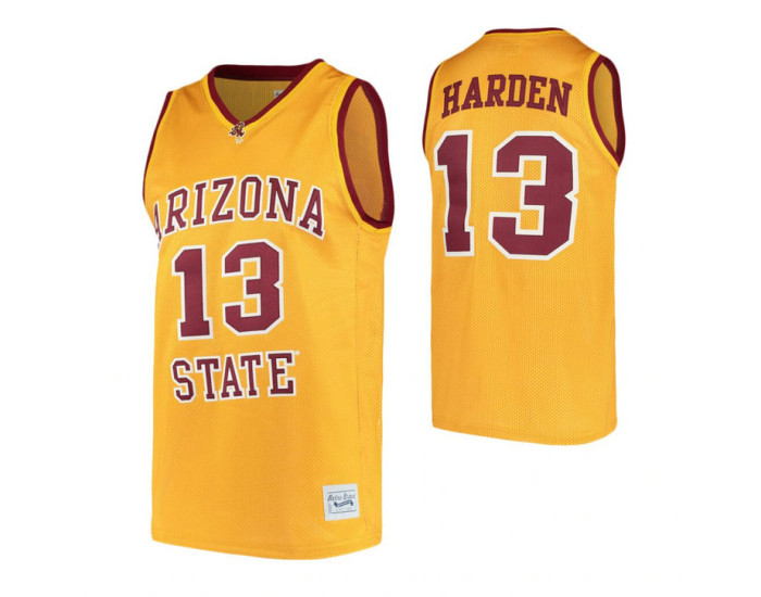 Arizona State Sun Devils #13 James Harden Gold Authentic College Basketball Jersey