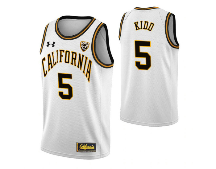California Golden Bears #5 Jason Kidd White Replica College Basketball Jersey