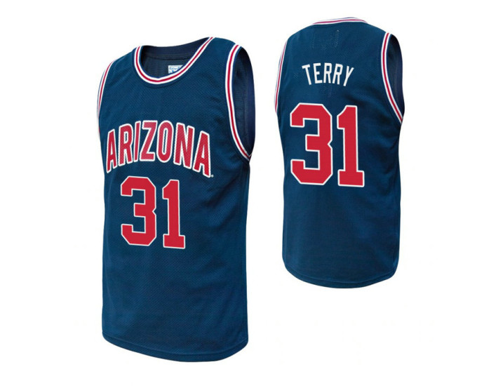Arizona Wildcats #31 Jason Terry Navy Replica College Basketball Jersey