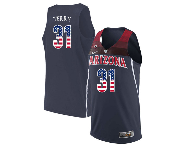 Arizona Wildcats #31 Jason Terry Replica College Basketball Jersey Navy