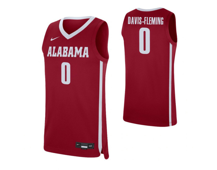 Alabama Crimson Tide #0 Javian Davis-Fleming Crimson Authentic College Basketball Jersey