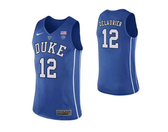 Youth Duke Blue Devils #12 Javin DeLaurier Performace Authentic College Basketball Jersey Royal