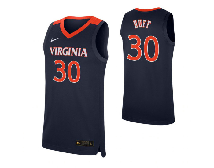 Youth Jay Huff Authentic College Basketball Jersey Navy Virginia Cavaliers