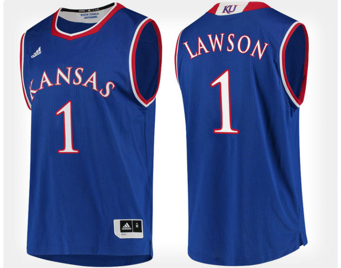 Youth Kansas Jayhawks #1 Dedric Lawson Blue Home Authentic College Basketball Jersey