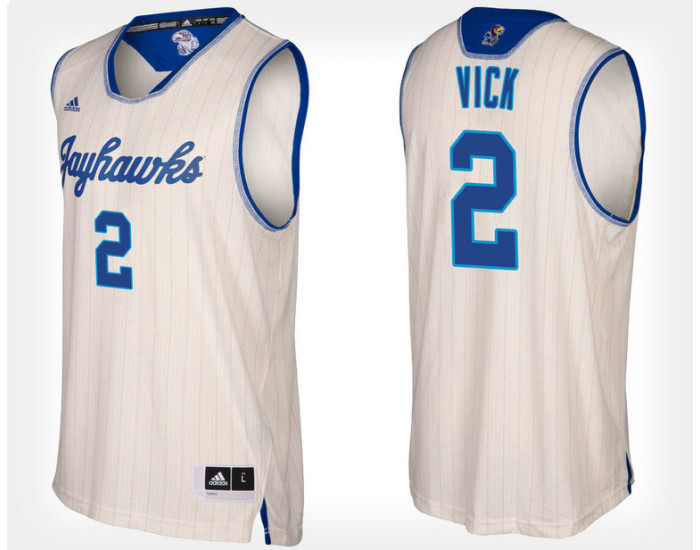 Youth Kansas Jayhawks #2 Lagerald Vick Cream Alternate Authentic College Basketball Jersey