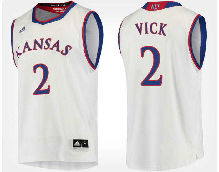 Youth Kansas Jayhawks #2 Lagerald Vick White Road Authentic College Basketball Jersey