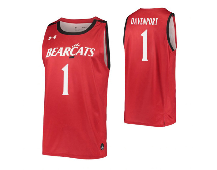 Youth Jeremiah Davenport Authentic College Basketball Jersey Red Cincinnati Bearcats