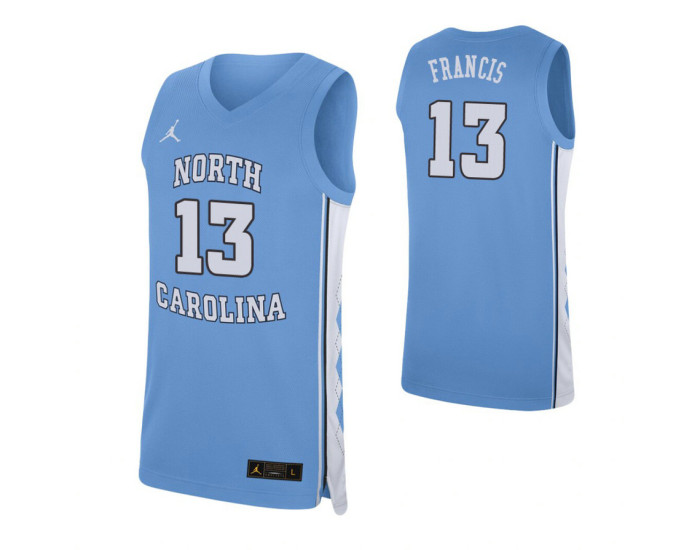 North Carolina Tar Heels #13 Jeremiah Francis Carolina Blue Replica College Basketball Jersey
