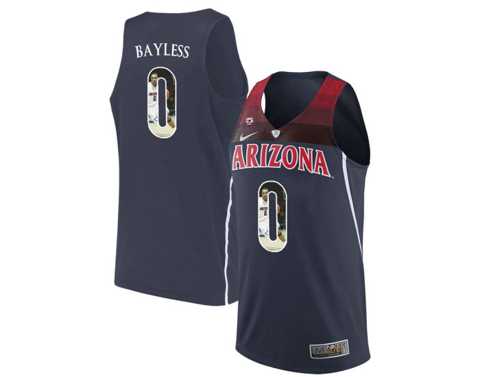 Arizona Wildcats #0 Jerryd Bayless Authentic College Basketball Jersey Navy