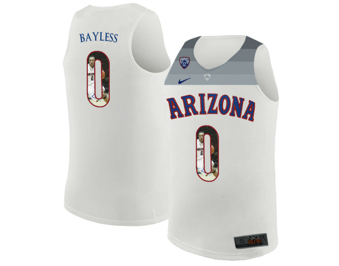 Arizona Wildcats #0 Jerryd Bayless Authentic College Basketball Jersey White