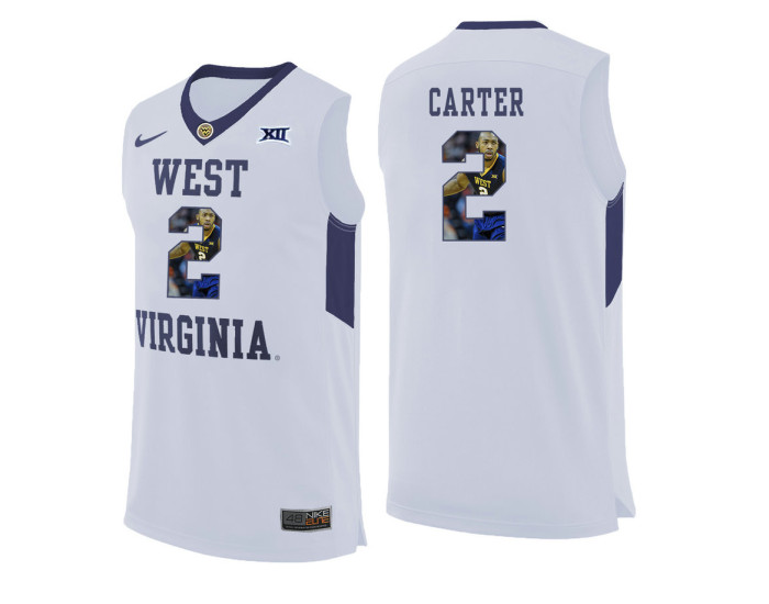 West Virginia Mountaineers #2 Jevon Carter Replica College Basketball Jersey White