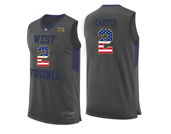 West Virginia Mountaineers #2 Jevon Carter Authentic College Basketball Jersey Gray