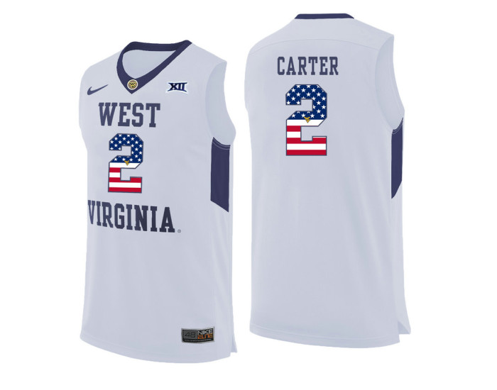 West Virginia Mountaineers #2 Jevon Carter Authentic College Basketball Jersey White