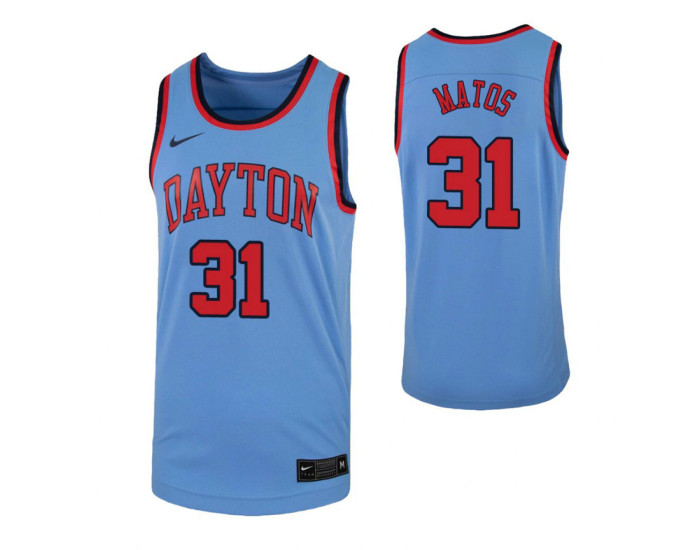 Youth Dayton Flyers #31 Jhery Matos Light Blue Replica College Basketball Jersey