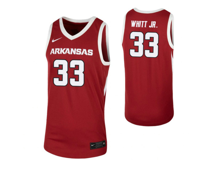 Arkansas Razorbacks #33 Jimmy Whitt Jr. Cardinal Authentic College Basketball Jersey