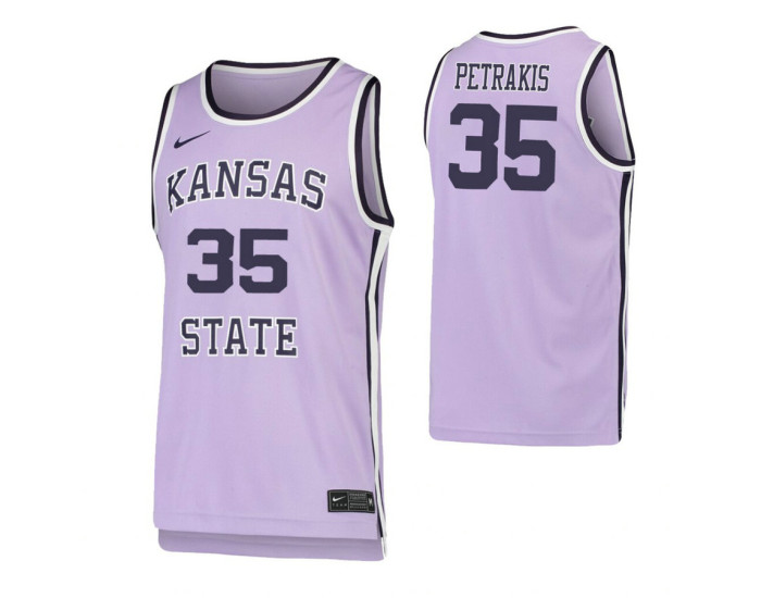 Youth Kansas State Wildcats #35 Joe Petrakis Purple Authentic College Basketball Jersey
