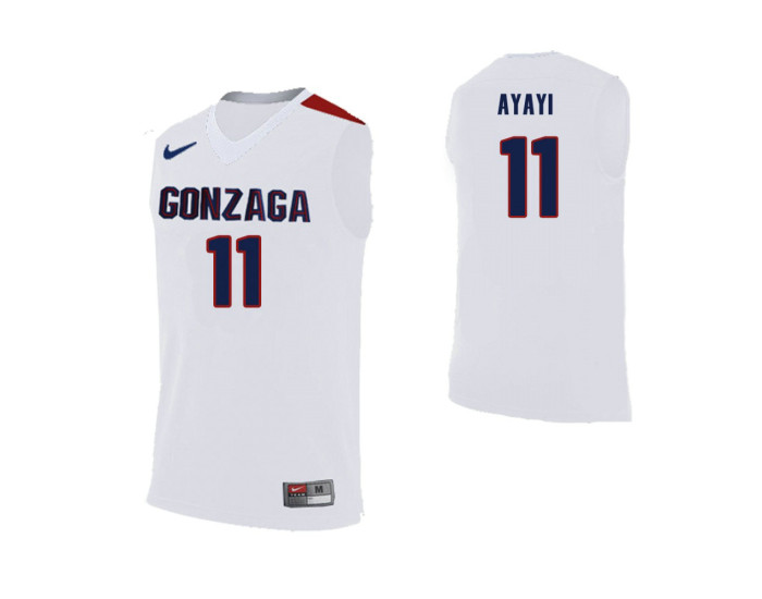 Gonzaga Bulldogs #11 Joel Ayayi White Authentic College Basketball Jersey
