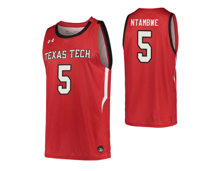 Texas Tech Red Raiders #5 Joel Ntambwe Red Authentic College Basketball Jersey