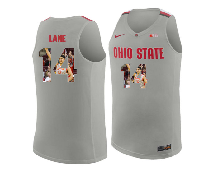 Ohio State Buckeyes #14 Joey Lane Authentic College Basketball Jersey Gray