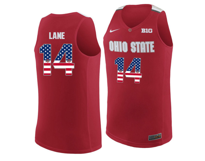 Youth Ohio State Buckeyes #14 Joey Lane Replica College Basketball Jersey Red