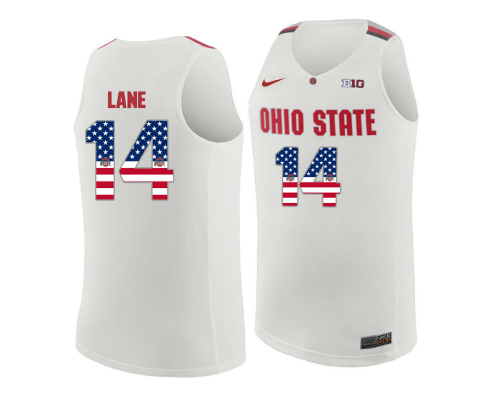 Ohio State Buckeyes #14 Joey Lane Authentic College Basketball Jersey White