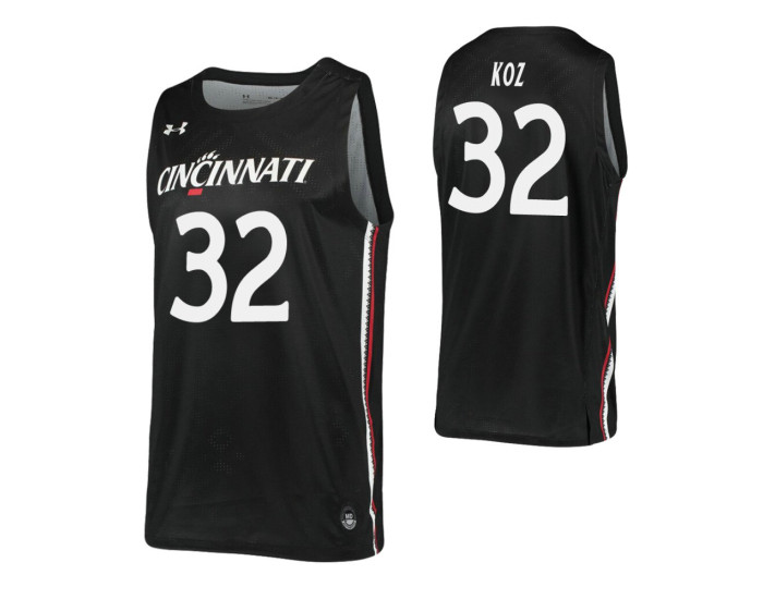 Youth Cincinnati Bearcats #32 John Koz Black Replica College Basketball Jersey