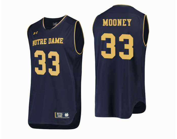 Notre Dame Fighting Irish #33 John Mooney Authentic College Basketball Jersey Navy