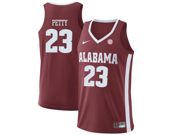 Alabama Crimson Tide #23 John Petty Replica College Basketball Jersey Red