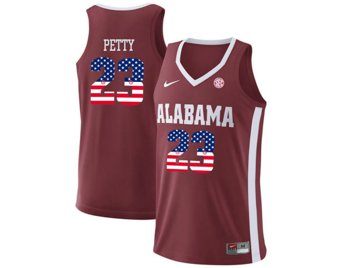 Alabama Crimson Tide #23 John Petty Replica College Basketball Jersey Red