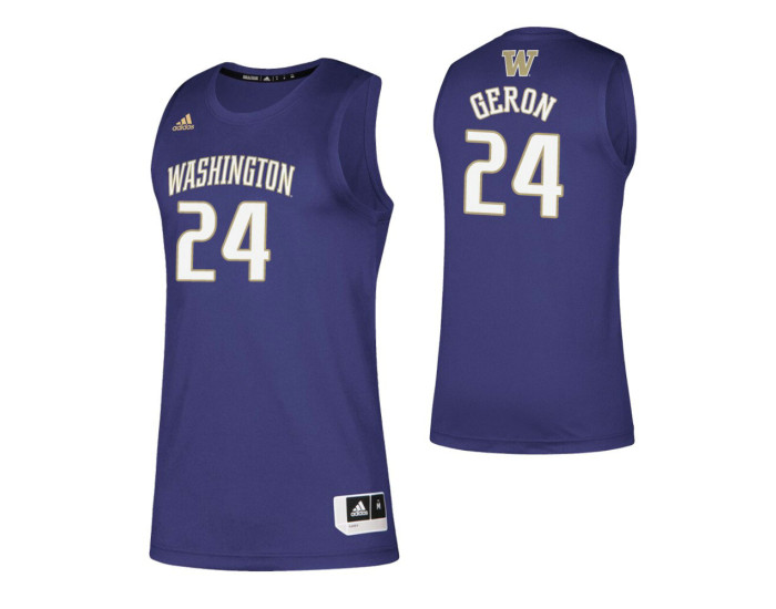 Youth Washington Huskies 24 Jonah Geron Replica College Basketball Jersey Purple