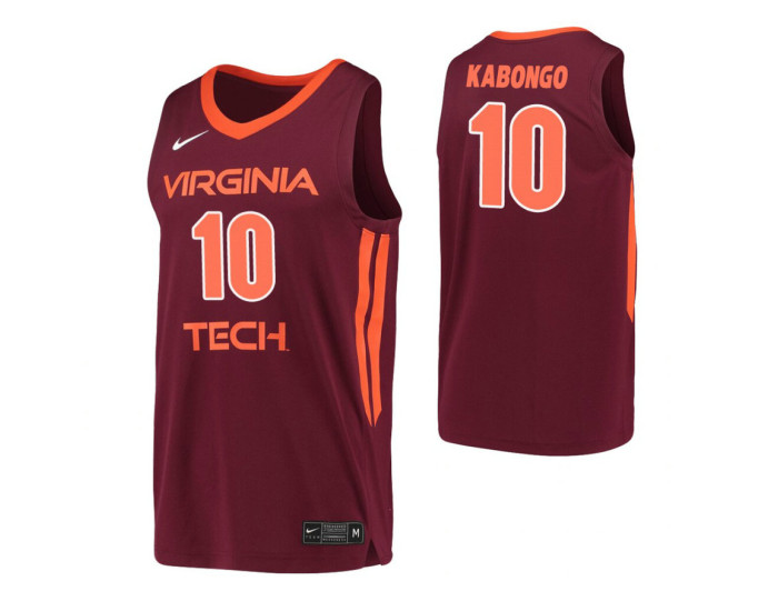 Youth Virginia Tech Hokies #10 Jonathan Kabongo Maroon Authentic College Basketball Jersey