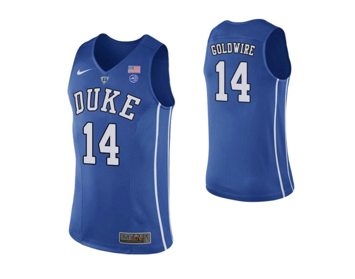 Duke Blue Devils #14 Jordan Goldwire Performace Replica College Basketball Jersey Royal