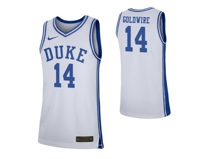 Youth Duke Blue Devils #14 Jordan Goldwire White Replica College Basketball Jersey