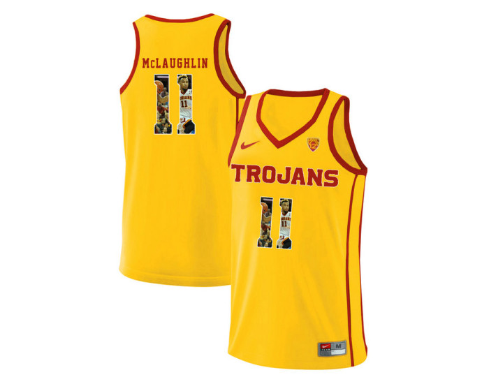 Youth USC Trojans #11 Jordan McLaughlin Authentic College Basketball Jersey Yellow