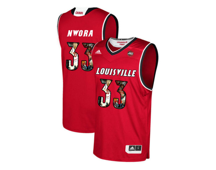 Louisville Cardinals #33 Jordan Nwora Replica College Basketball Jersey Red