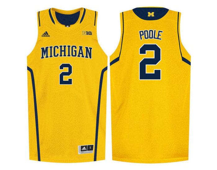 Youth Michigan Wolverines #2 Jordan Poole Authentic College Basketball Jersey Gold