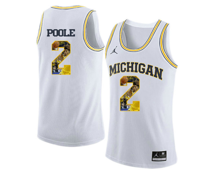 Youth Michigan Wolverines #2 Jordan Poole Replica College Basketball Jersey White