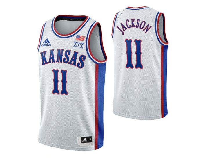 Kansas Jayhawks #11 Josh Jackson White Authentic College Basketball Jersey