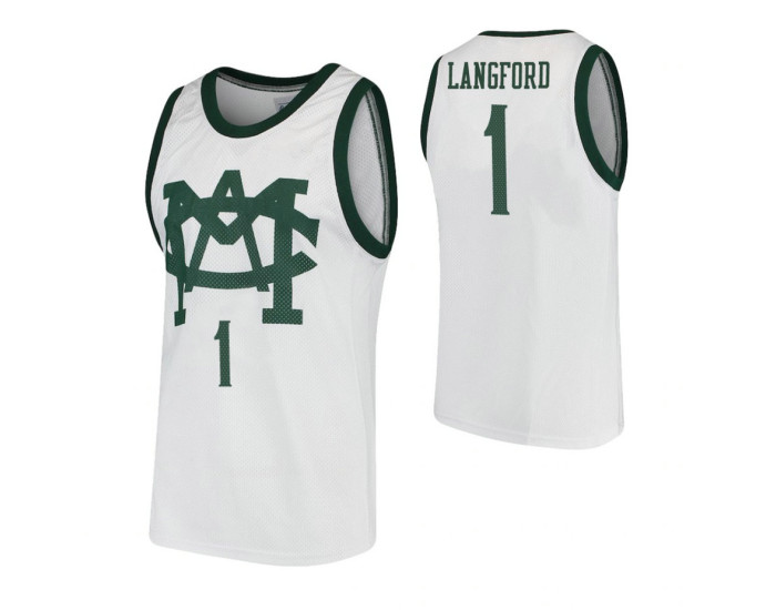 Youth Michigan State Spartans #1 Josh Langford White Authentic College Basketball Jersey