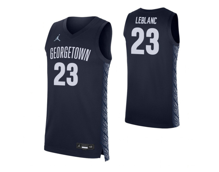 Georgetown Hoyas #23 Josh LeBlanc Navy Authentic College Basketball Jersey