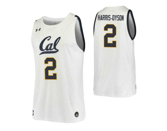 California Golden Bears #2 Juhwan Harris-Dyson White Replica College Basketball Jersey