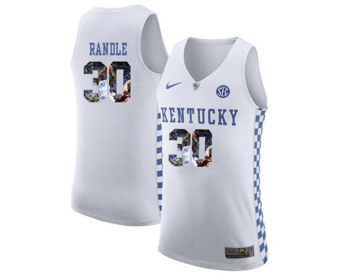 Youth Kentucky Wildcats #30 Julius Randle Authentic College Basketball Jersey White