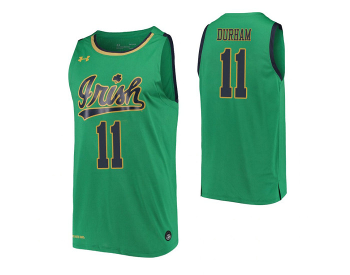 Notre Dame Fighting Irish #11 Juwan Durham Kelly Green Authentic College Basketball Jersey