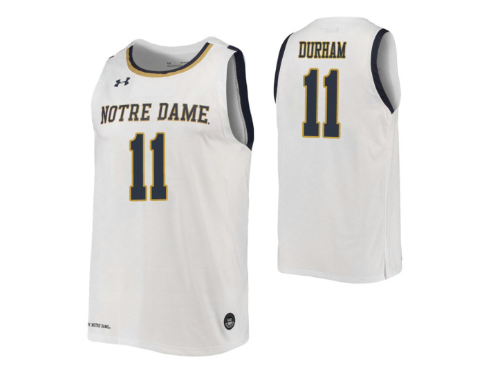 Youth Notre Dame Fighting Irish #11 Juwan Durham White Authentic College Basketball Jersey