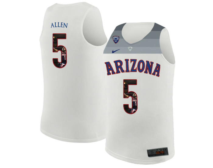 Youth Arizona Wildcats #5 Kadeem Allen Replica College Basketball Jersey White